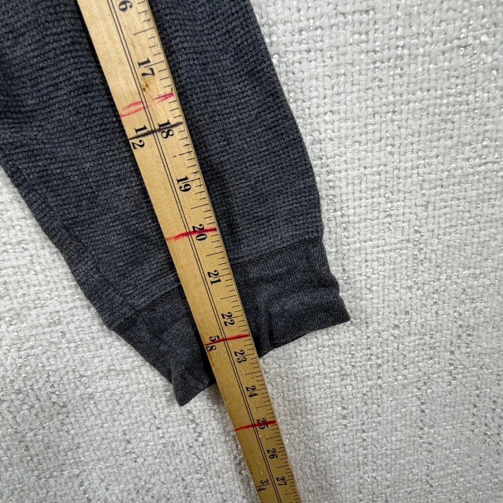 Polo Ralph Lauren Mens Waffle Knit Thermal Long Sleeve Shirt Charcoal Grey Logo